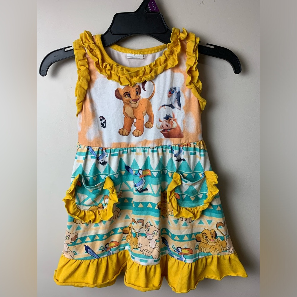 Toddler Girls small 2T Lion King Simba Disney childrens boutique dress